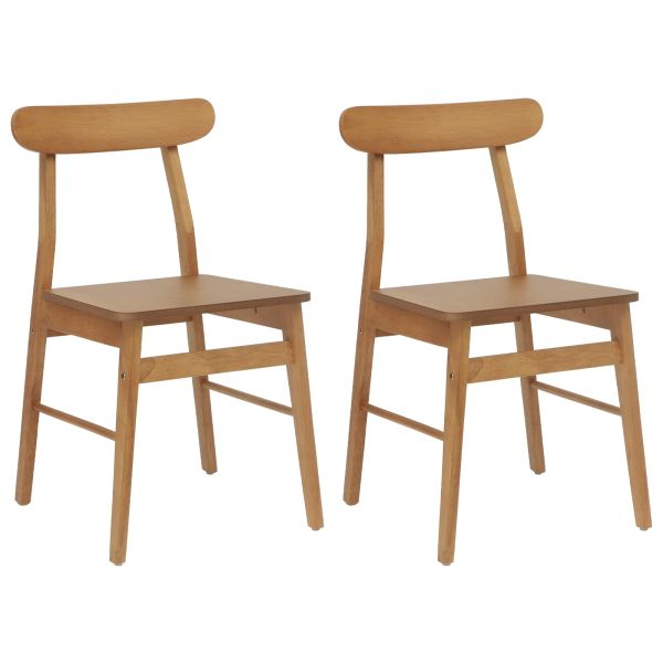 Трапезен стол 2 pcs Естествен 43 x 44,5 x 77 см
