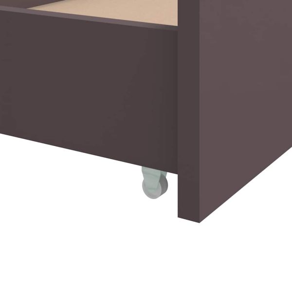 Рамка за легло с чекмеджета, тъмнокафява, бор масив, 90х200 см