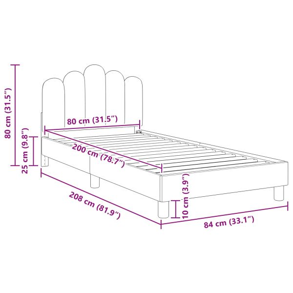 Легло за деца с табла с таблото Черно 80 x 200 cm Текстил