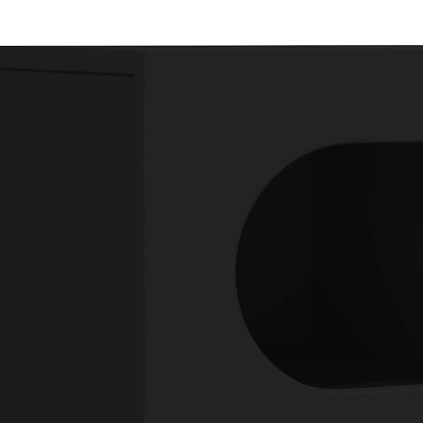 ТВ шкаф Черно 100 x 35 x 40 см Инженерно дърво