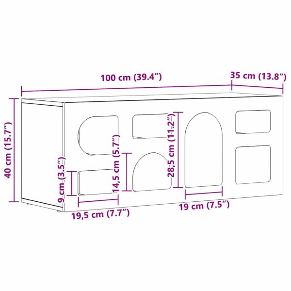ТВ шкаф Димян дъб 100 x 35 x 40 см Инженерно дърво