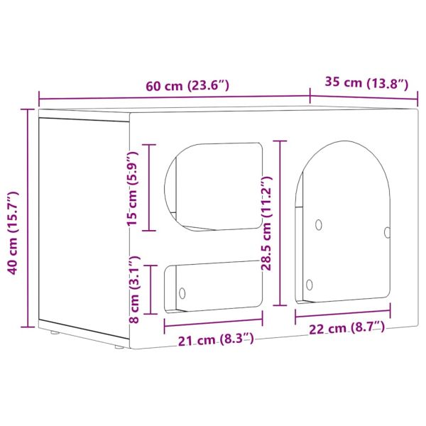 ТВ шкаф Циментено сиво 60 x 35 x 40 см Инженерно дърво