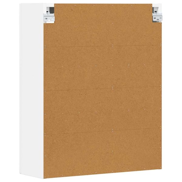 Висящ шкаф с рафт Бяло 59 x 20 x 71.5 см Инженерно дърво