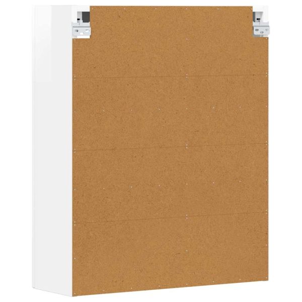 Висящ шкаф Лъскаво бяло 59 x 20 x 71.5 см Инженерно дърво