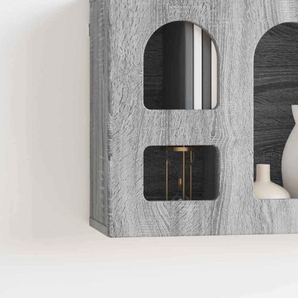 Висящ шкаф с рафт Сив Сонома 60 x 20 x 40 см Инженерно дърво