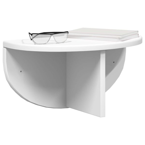 Стенен рафт 2 pcs Бяло 38 x 19 x 19 см Инженерно дърво