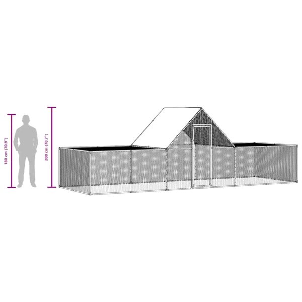Птичарник, 6x2x2 м, поцинкована стомана