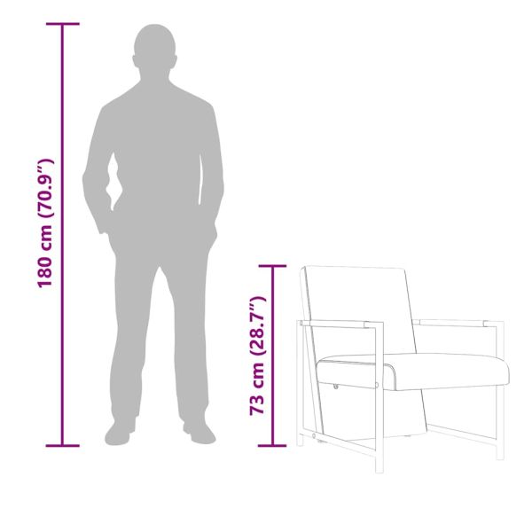 Фотьойл с хромирани крака, черен, изкуствена кожа