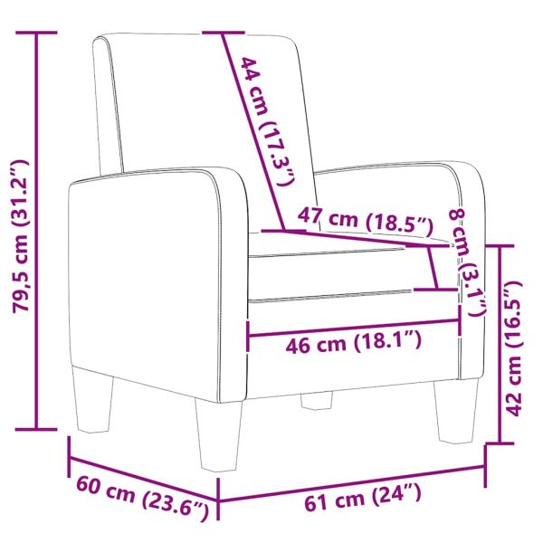 Фотьойл, кафяв, изкуствена кожа
