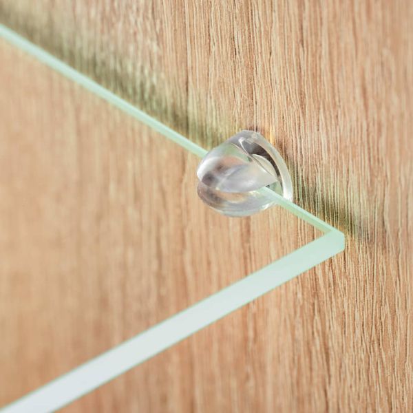 ТВ секция с LED осветление, дъб сонома и бяло