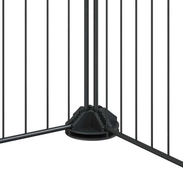Клетка за животни с врата, 28 панела, черна, 35x35 см, стомана