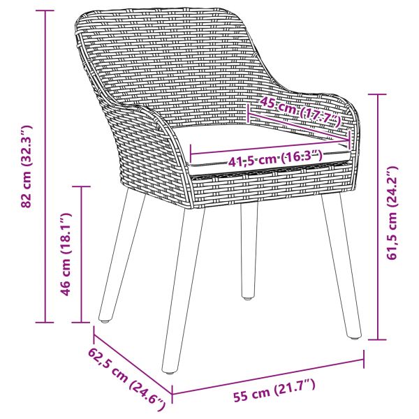 Комплект за хранене в градината 3 pcs Сив полиратан