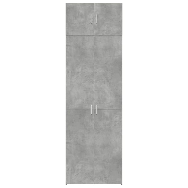 Шкаф за съхранение бетонно сив 70x42,5x225 см инженерно дърво