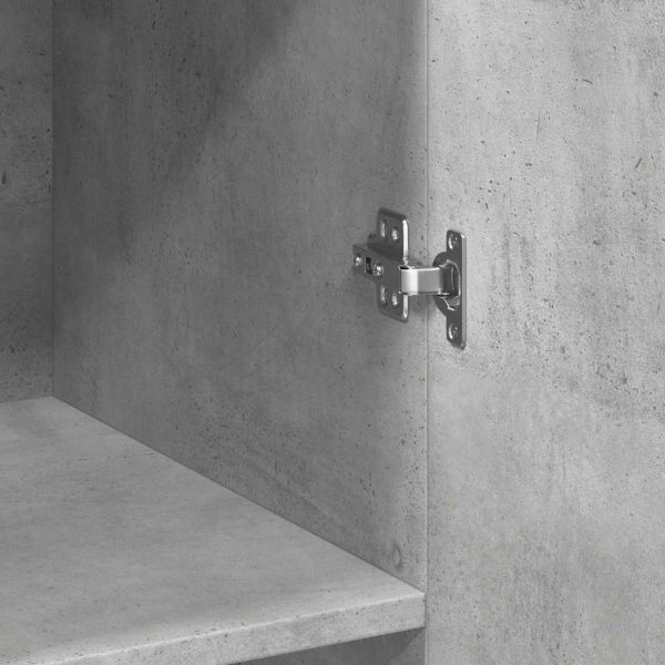 Висок шкаф, бетонно сив, 70x42,5x185 см, инженерно дърво