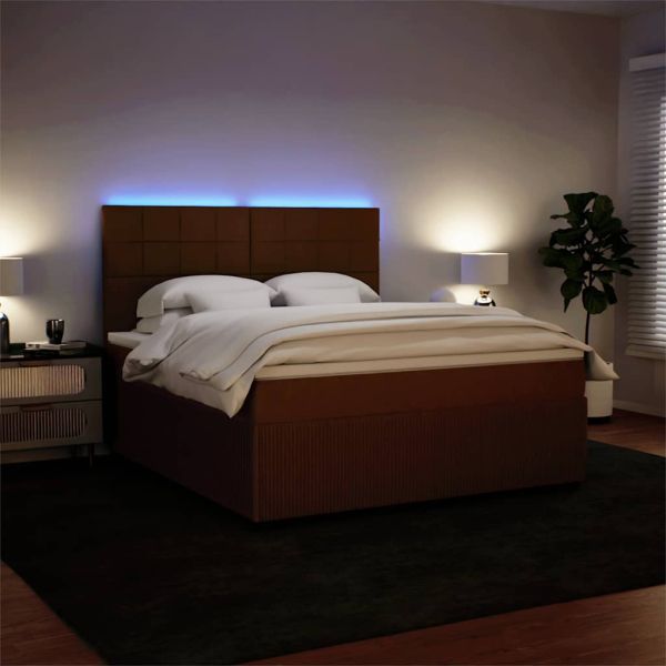 Боксспринг легло с матрак, розово, 180x200 см, кадифе