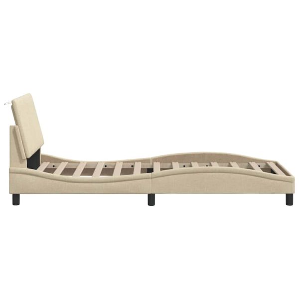 Рамка за легло без матрак Hanko, kремав, 80x200 см, плат