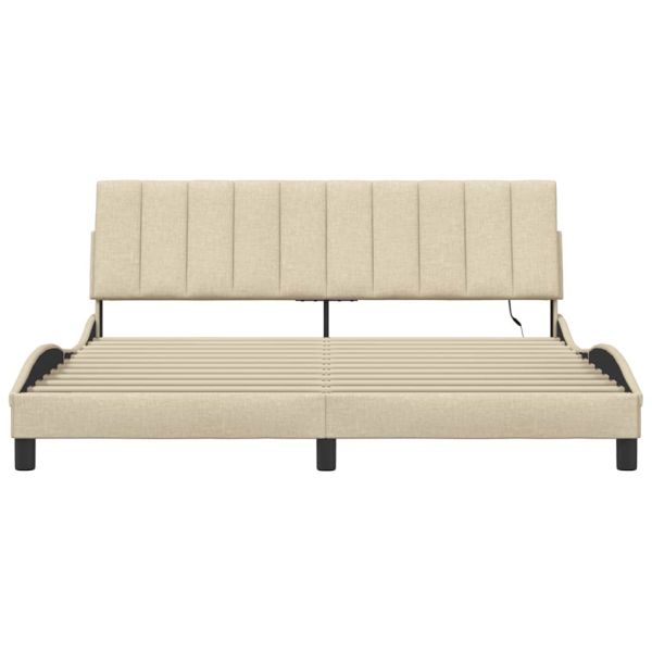 Рамка за легло без матрак Hanko, кремава, 180x200 см, плат