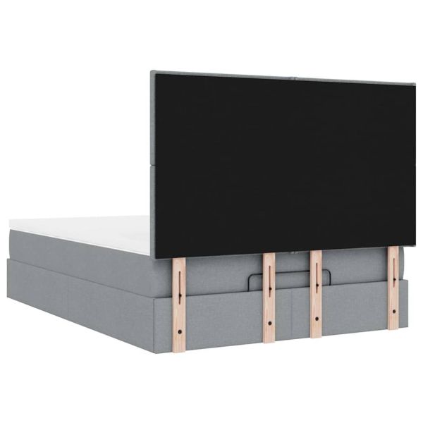 Османска легло с матрак, светлосиво, 140x200 см, плат