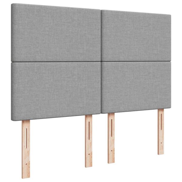 Османска легло с матрак и LED, светлосиво, 140x200 см, плат