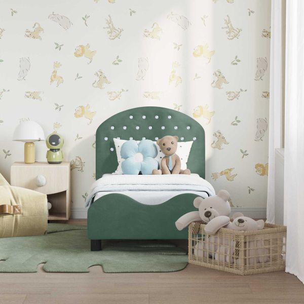 Легло за малко с главна дъска Морско зелено 70 x 140 cm Кадифе