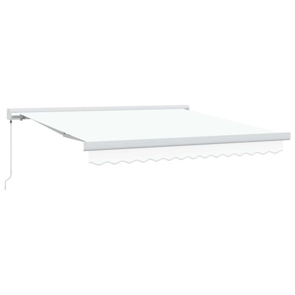 Сгъваем навес Бяло 350 x 250 cm Текстил и Метал