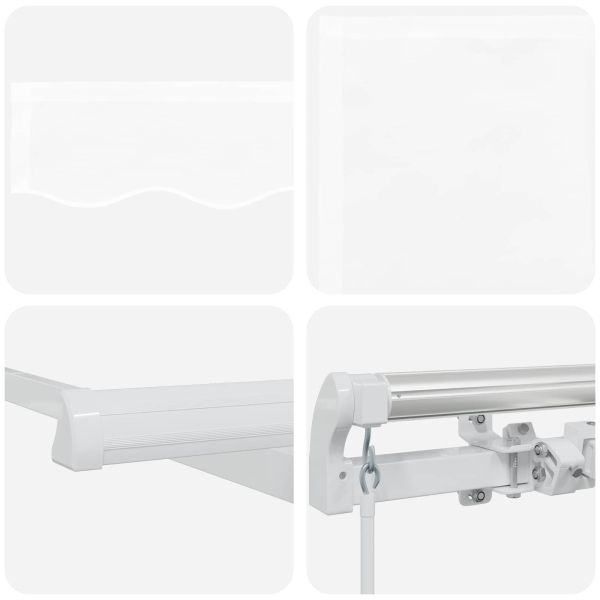 Сгъваем навес Бяло 400 × 300 cm Полиестер и алуминий