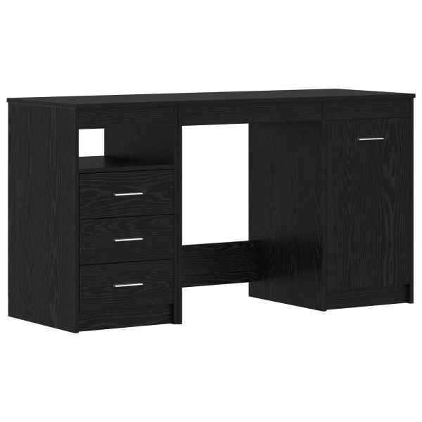 Бюро с рафт 2 pcs Черния дъб 140 x 50 x 76 см Инженерно дърво