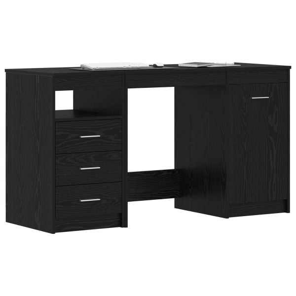 Бюро с рафт 2 pcs Черния дъб 140 x 50 x 76 см Инженерно дърво