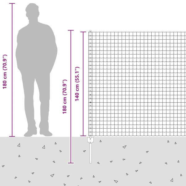 Ограда с пост Сребрист 1,4 x 10 m Стомана
