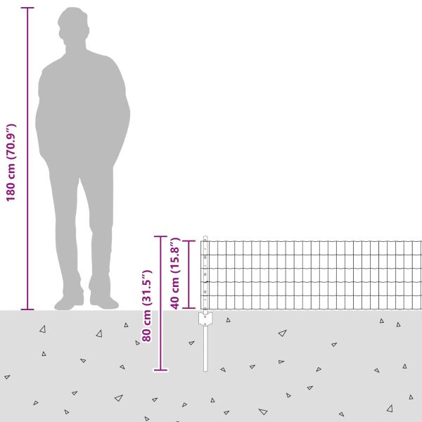 Ограда с пост Сребрист 0,4 x 10 м Стомана