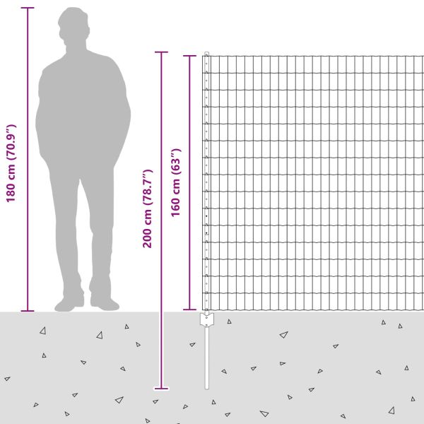 Ограда с пост Сребрист 1,6 x 10 m Стомана