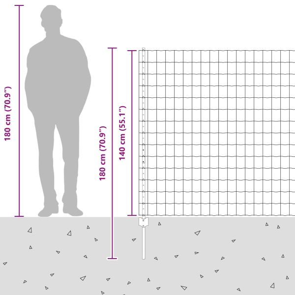 Ограда с пост Сребрист 1,4 x 10 m Стомана