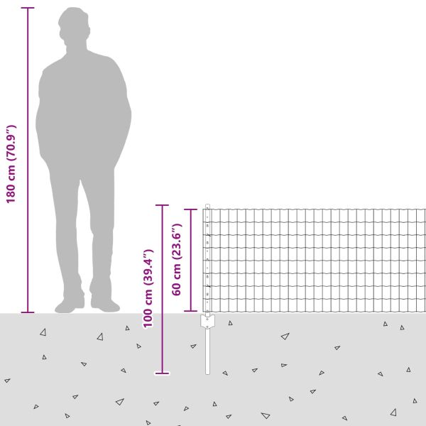Ограда с пост Сребрист 0,6 x 25 м Стомана