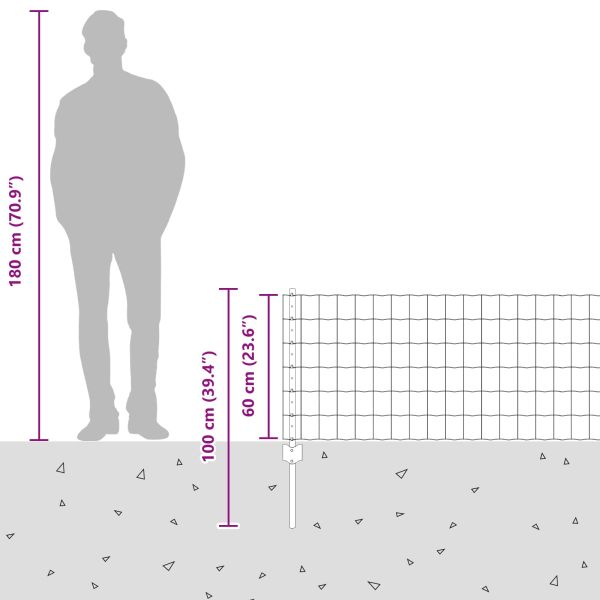Ограда с пост Сребрист 0,6 x 25 м Стомана