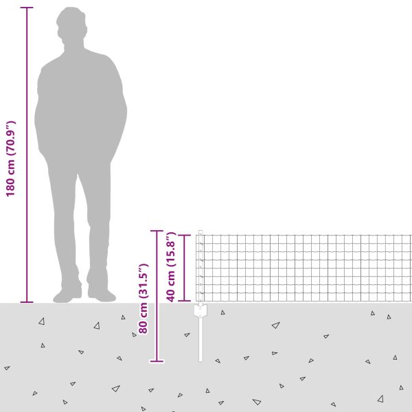 Ограда с пост Сребрист 1 x 25 m Стомана