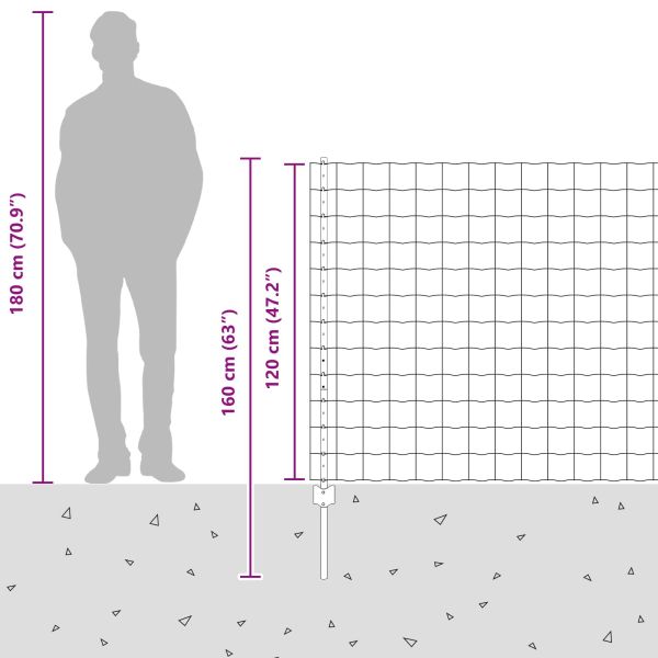 Ограда с пост Сребрист 1,2 x 25 m Стомана