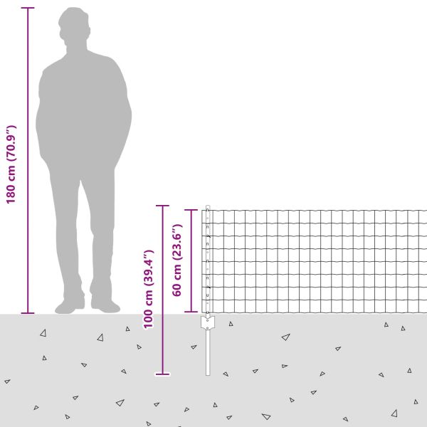 Ограда с пост Сребрист 0,6 x 50 м Стомана