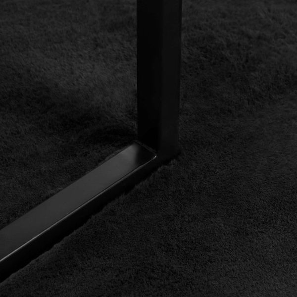 Противоплъзгащ килим от изкуствен заек Olite Черно Ø 80 см