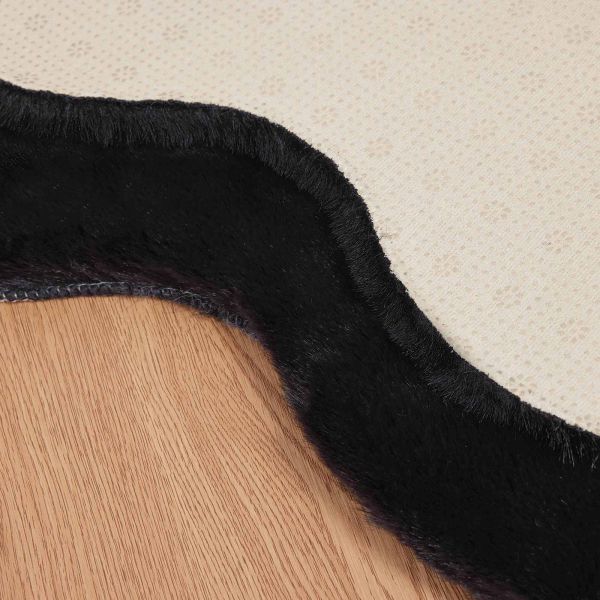 Противоплъзгащ килим от изкуствен заек Olite Черно 50 x 80 cm