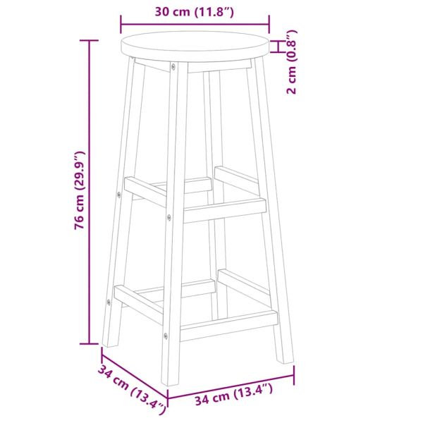 Бар табуретки, 8 бр, акация масив