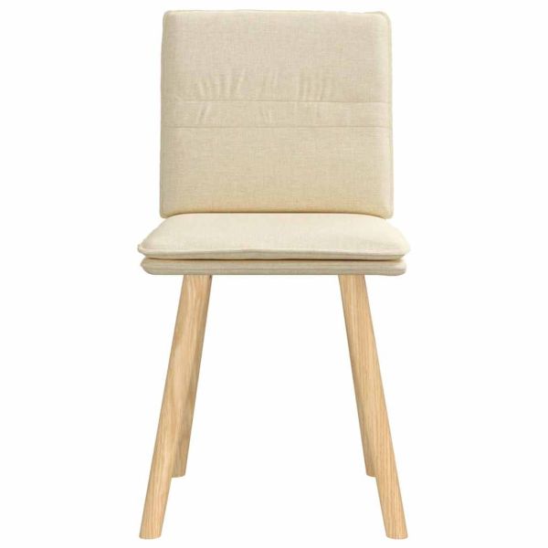 Трапезни столове, 2 бр, кремави, текстил