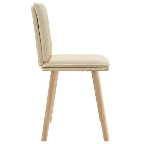 Трапезни столове, 2 бр, кремави, текстил