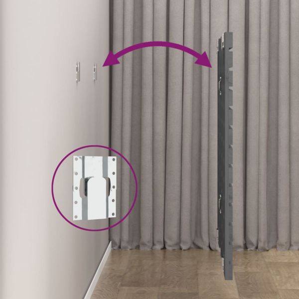 Стенна табла за спалня, сива, 106x3x91,5 см, борово дърво масив