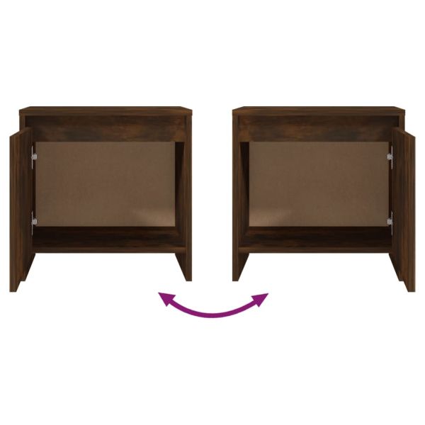 Нощно шкафче, опушен дъб, 45x34x44,5 см, инженерно дърво