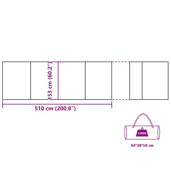Camping Windbreak Blue 510x153 cm Водоустойчив