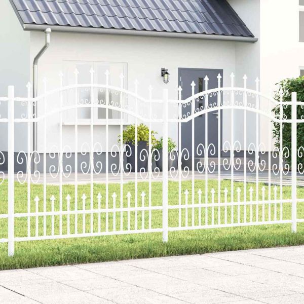 Градска ограда Бяло 240 x 166 см Прахово покритие стомана
