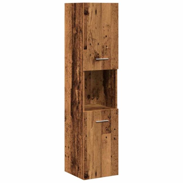 Комплект мебели за баня от 5 части старо дърво инженерно дърво