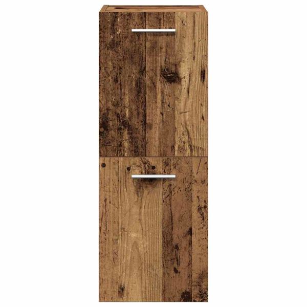 Комплект мебели за баня от 5 части старо дърво инженерно дърво