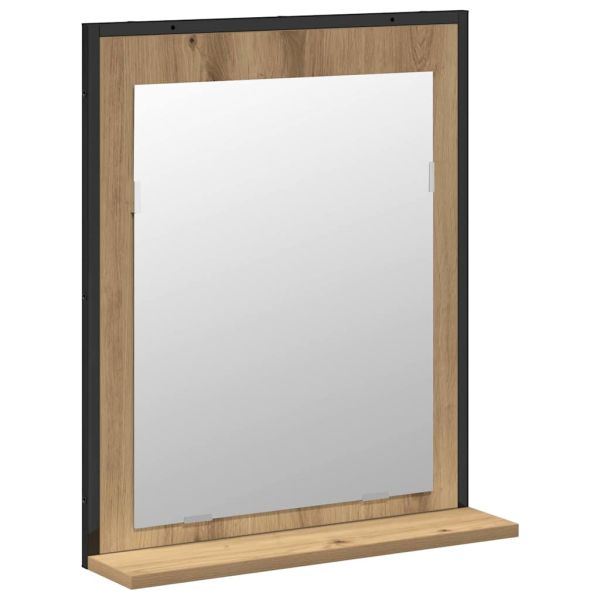 Комплект мебели за баня с врата 2 pcs Кафяво Инженерно дърво