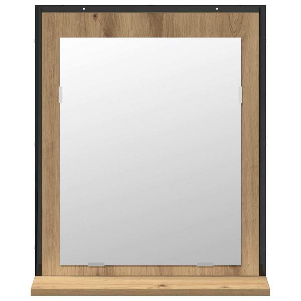 Комплект мебели за баня с врата 2 pcs Кафяво Инженерно дърво